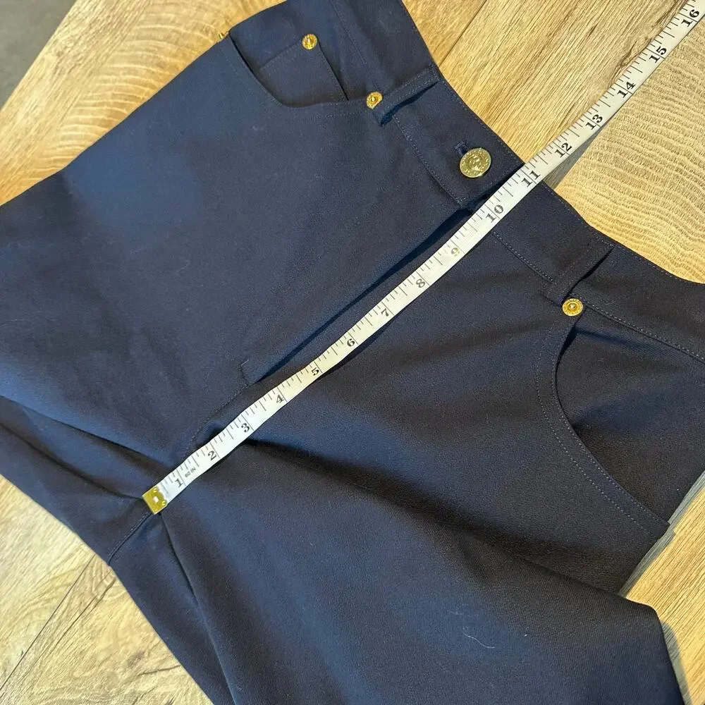 St. John Sport by Marie Gray Navy Blue Straight Leg Cotton Blend Pant 4